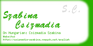 szabina csizmadia business card